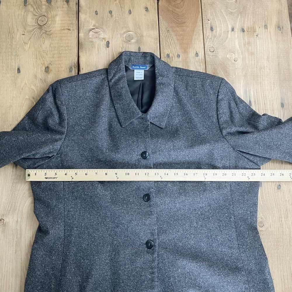Austin Reed Wool Blazer Gray Lined 16WP Silk Angora - Picture 6 of 7